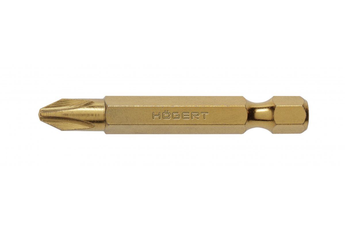 Биты PH2 50 мм, сталь S2, нитрид титана, 2 шт. HOEGERT